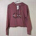 Calvin Klein Jeans  Cropped Hoodie Cozy  Soft Sweatshirt Pink NWT Women's Size M Photo 0