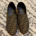 Fendi  Tobacco Fabric and Lamb Leather Black Ebony Loafer size 40 Photo 1