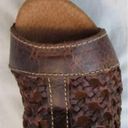 sbicca Outlast Brown Caged Genuine Leather Wood Open Toe Clogs Size 40 US 9 Photo 2