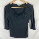 Boden USA Boden Ruffle Top Black 3/4 Sleeve top Size 4 Photo 0