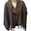 J.Crew Cape Scarf Glen Plaid BLACK  Light Acadamia Wool Blanket Cozy Wrap Poncho Photo 2