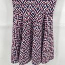 Aeropostale  Womens Fit Flare Dress Stretch Geometric Blue Pink Size Small Photo 7