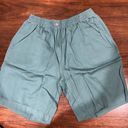 Woman Within  Shorts 14 W Teal Pockets Elastic Waist Mom Shorts Photo 0