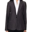 NYDJ  Dark Grey Sonoma Stripe Single Button Blazer Size L NWT 40-5 Photo 0