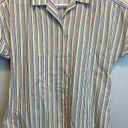 American Vintage 70's Vintage Nikki Rainbow Striped Short Sleeve Button Up Blouse Size 13/14 Photo 9