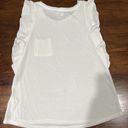 Jun & Ivy  Shirt Women’s Medium White Flutter Sleeve Sleeveless Pocket Blouse Photo 9