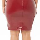 Forever 21 Plus Burgundy Leather Skirt 0X New Photo 3