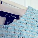 St. John ‎ Sequin Tweed Sheath Dress Knee Aqua Light Blue 14 Photo 5