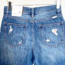 Bermuda KanCan Dark Wash Distressed  High Waist Button Fly Raw Hem Jean Shorts Photo 6