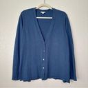 J.Jill  Silk Wool Blend Blue Button Down Long Sleeves Cardigan Photo 0