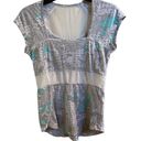 Lululemon  Grey, White, & Turquoise Size XS Mesh Short Sleeve Top. Photo 4