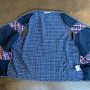 American Vintage  Denim Lattice Work Patriotic Granny Gilet Vest 16 Photo 2