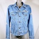 Levis Distressed Ex-Boyfriend Denim Trucker Blue Jean Jacket~M~  Photo 0