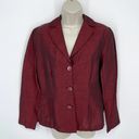 Laundry by Shelli Segal  VINTAGE Blazer Top Womens Sz 8 Sheen Red 3 Button Photo 0