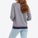 Draper James  NATALIE GINGHAM CHECK LONG SLEEVE ROUND NECK TOP SWEATSHIRT 1X Photo 1