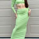 Princess Polly  Lime Green Long Sleeve Crop Top Maxi Skirt Knitwear Coord Set 2 Photo 3