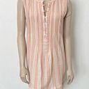 Faherty [] Isha Dress Sepia Neutral Striped Pintuck Mini Shift Dress Pockets XL Photo 1