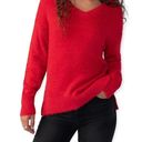 Sanctuary Women’s Fuzzy V Neck Long Sleeve Sweater in Red Size XS Photo 0