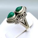 Sterling Silver Vintage Style Genuine Malachite Ring - Sz 6 Photo 6