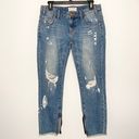 One Teaspoon One by  Freebirds Distressed Blue Buoy Cropped Ankle Zip Jeans 27 Photo 9