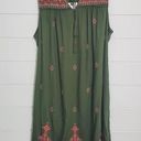 Fourteenth Place  Sleeveless Dress Olive With Pink Embroidery. Size: XL Photo 0