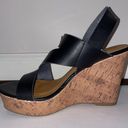 Mossimo Platform Sandals Cork Wedge Black Strappy Buckle Heel Women's Size 8 Photo 1