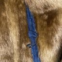 Dennis Basso  Women’s SzSm Hooded Navy Faux Suede/Brown Faux Fur Reversible Coat Photo 24