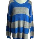 Torrid  sweater knit blue gray pullover drop shoulder striped long sleeve Sz 1X Photo 0