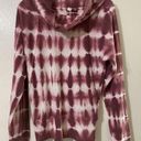 Pilcro  Tie Dye Cowl Neck Boho Sweater Womens XS Pink Waffle Knit Thermal Photo 0