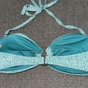 Time And Tru Pre-Owned MD  Teal and White Textured Bikini Top Photo 2