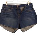 L'Agence  Audrey Shorts Blue Cut-Off Stretch Frayed Dark Wash Mid Rise USA 28 New Photo 3