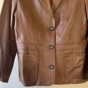 Valerie Stevens Y2k  lamb leather brown blazer jacket size medium Photo 1