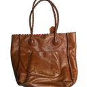 Patricia Nash  Cavo Cognac Brown Floral Tooled Leather Scalloped Cutout Tote Bag Photo 1