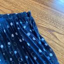 Talbots  | Navy Blue Polka Dot Accordion Pleated A-Line Midi Skirt | Size 16 Photo 3