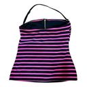 Michael Kors MICHAEL  Womens Tankini Bathing Suit Top Halter Pink Black Striped S Photo 3