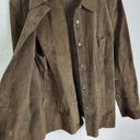 Marsh Landing Vtg  Womens Jacket Large Brown Suede Leather Button Down Shacket Photo 73