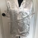 Linea Donatella  Women's Pajama Top Only Satin Long Sleeve White Size Small NWT Photo 1