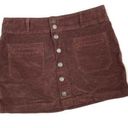 We The Free  | Maroon Corduroy Button Mini Skirt Photo 0