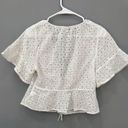 Madewell Tie-Front Top in Eyelet SOFT WHITE NWT Photo 4