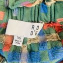 Ro & De Anthropologie  Green Ruffle Colorful Square Blouse Photo 1