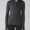 Lululemon  Think Fast Pullover size 10 Black Heathered Herringbone Photo 0