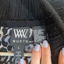 W By Worth Worth Black Cable Knit Heavy Wool Blend Long Belted Sweater Cardigan Women Sz L Photo 7