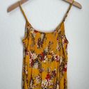 Lily White Buckle  Women’s Golden Yellow Floral Tie Front Cami Tank Top Medium Photo 7