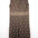 Isaac Mizrahi  Large Dress Brown Lace Midi Lined V Neck Sleeveless Stretch 380 Photo 1