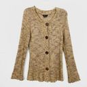 BCBGMAXAZRIA  Tan & Brown Chunky Knit Cardigan Sweater Photo 0