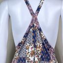 Haptics Yellow & Blue Floral Patchwork High Neck Halter Size 2X Photo 5