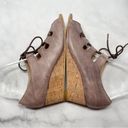 Anthropologie Latigo Leather Lace Up Open Toe Mini Wedge Sandal Bohemian Boho 7 Photo 3