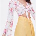 Forever 21 NWT  Self Tie Crop Floral Top Sz M Photo 8