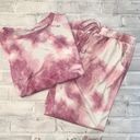 Pink white tie dye matching jogger sweatsuit outfit Size M Photo 3