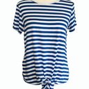 Riah Fashion Los Angeles Blue and White Striped Top •Size Medium Photo 0